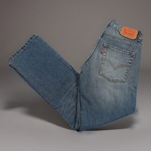 Levi's 513 Jeans 12 Regular Mens 26x36 Blue Slim Straight Casual Denim Pants Zip